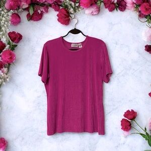 Chico’s Travelers Fuchsia Pink Shimmery Top
